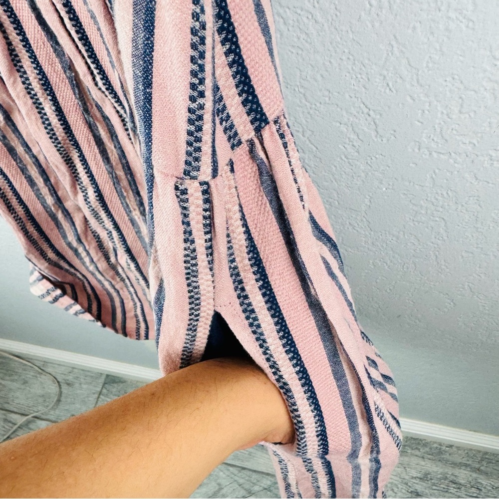 Ace & Jig Striped Short Sleeve Cotton Dress in Blush and Navy - Picture 4 of 9